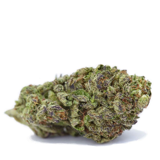 thca bud macro on white backgroud